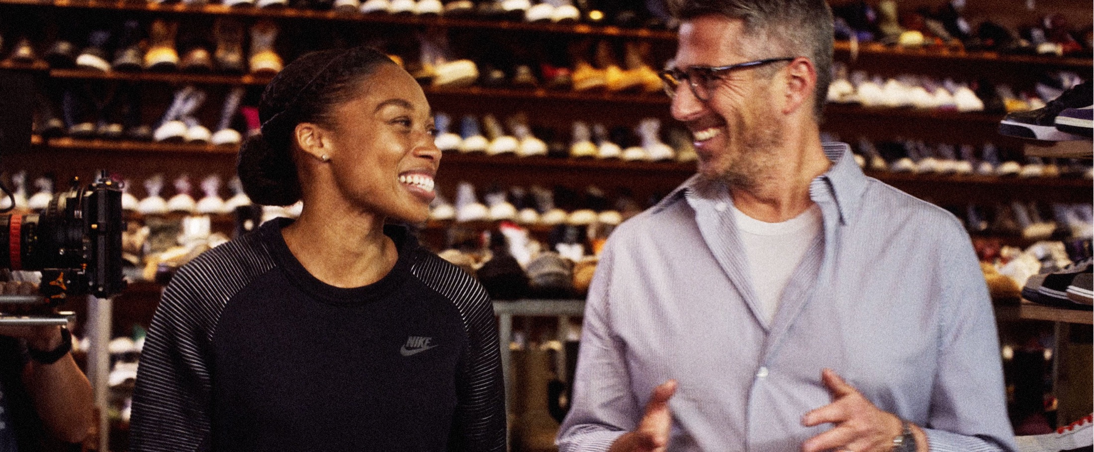 Allyson Felix shopping for sneakers